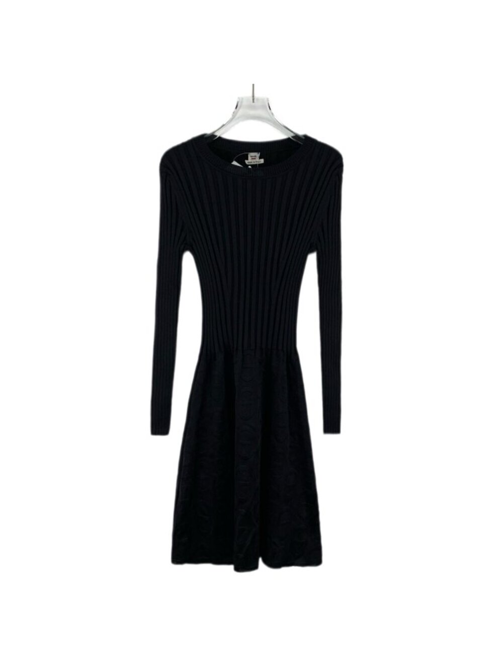 Hermès Black Silk Jacquard Knit Dress